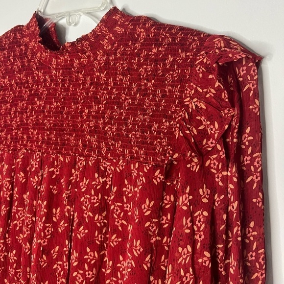 Free People Roma Blouse Berry Combo Red Large - Picture 5 of 12